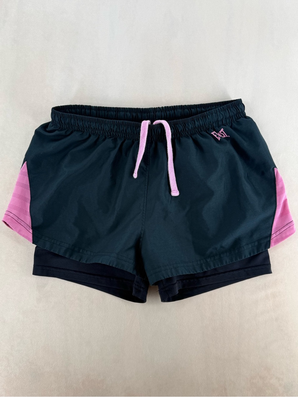 Everlast Black & Pink 2-in-1 Athletic Shorts Size M